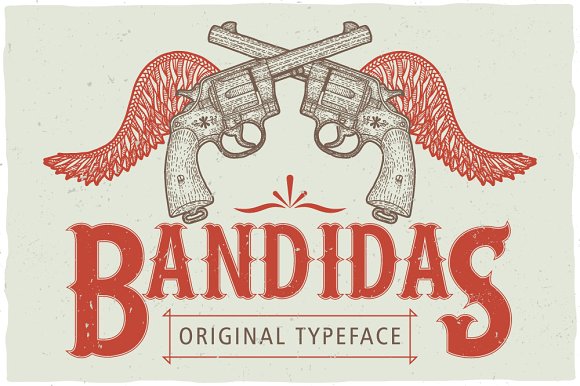 Ejemplo de fuente Bandidas Label Font #3